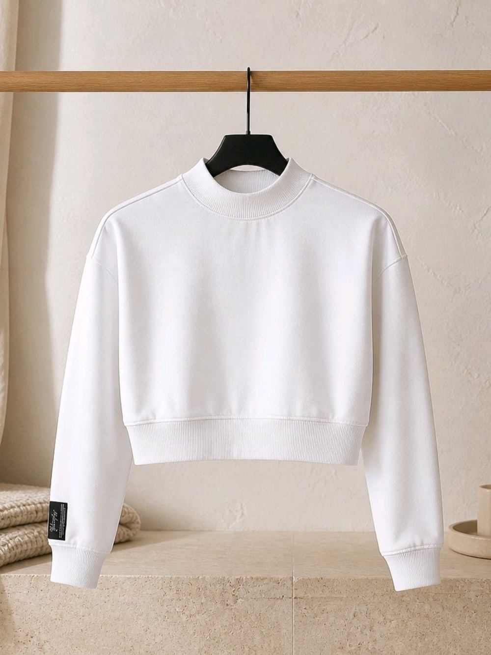 Utopia White Cropped Sweatshirt